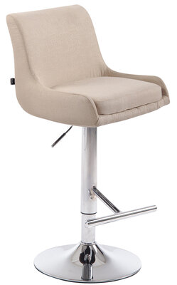 Barkruk Cleb Stof Creme,chroom