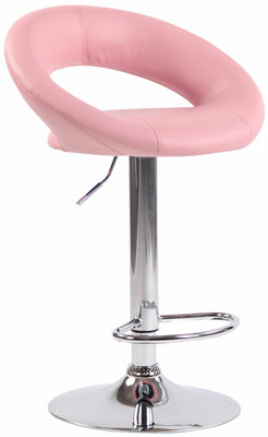 Barkruk Alindo kunstleer roze,chroom,