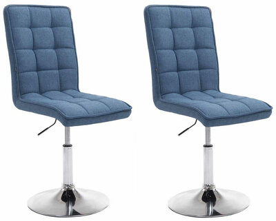 Set van 2 Eetkamerstoelen Pikeng Stof Blauww