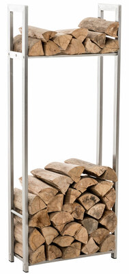 Openhaardhoutstandaard Sniw roestvrij staal,25x60x100 cm,