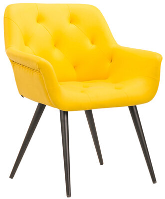 Eetkamerstoel Longfard geel,Kunstleer, Geel