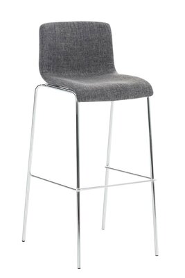 Barkruk Heovor Stof 4 pootframe licht grijs,chroom, Grijs
