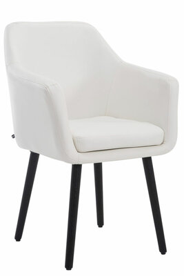Bezoekersstoel Etrucht Kunstleer wit,zwart (eik), Wit