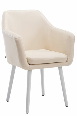 Bezoekersstoel Etrucht Kunstleer Creme,wit (eik)
