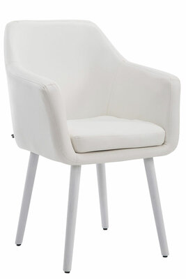Bezoekersstoel Etrucht Kunstleer wit,wit (eik), Wit