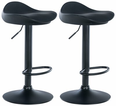 Set van 2 barkrukken Olissan kunstleer zwart, Zwart