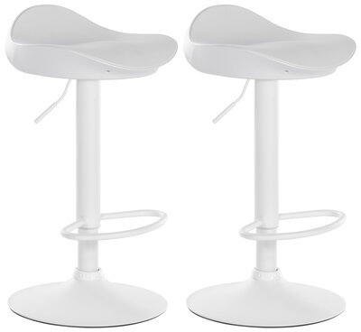 Set van 2 barkrukken Olissan kunstleer wit, Wit