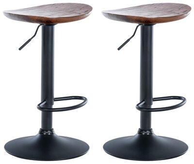 Set van 2 barkrukken Skildi walnoot,