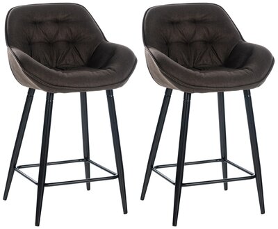 Set van 2 barkrukken Gobsin bruin,Stof, Bruin