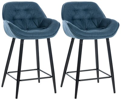 Set van 2 barkrukken Gobsin Blauww,Stof