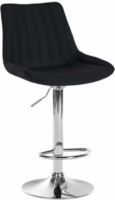 Barkruk Tino Stof zwart,chroom, Zwart