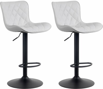 Set van 2 barkrukken Amme wit,Kunstleer, Wit