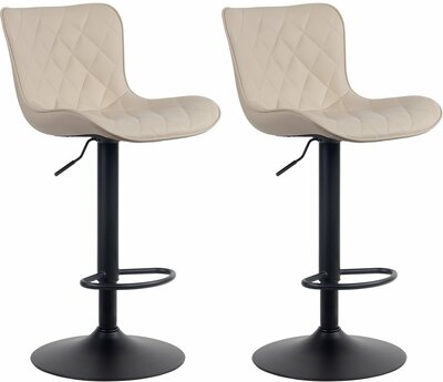 Set van 2 barkrukken Amme Creme,Kunstleer