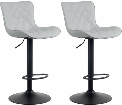 Set van 2 barkrukken Amme grijs,Kunstleer, Grijs