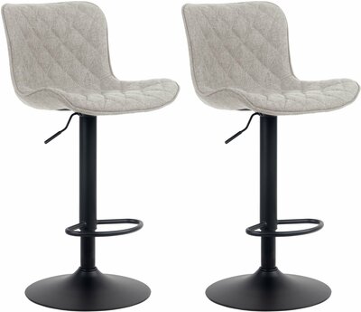 Set van 2 barkrukken Amme Taupe,Stof