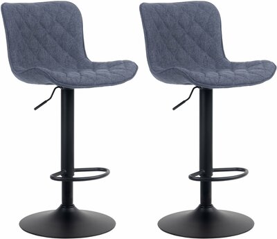 Set van 2 barkrukken Amme Blauww,Stof