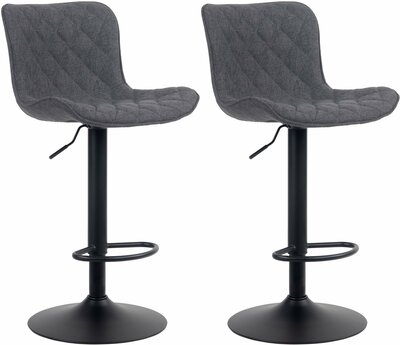 Set van 2 barkrukken Amme zwart,Stof, Zwart