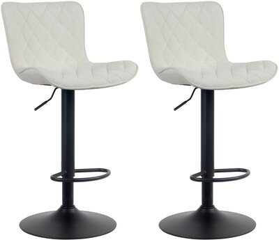 Set van 2 barkrukken Amme Creme,Stof