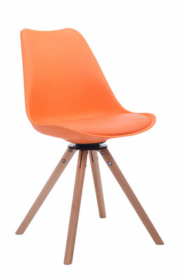 Eetkamerstoel Treyos, Walnoot vierkant oranje,natura, Oranje