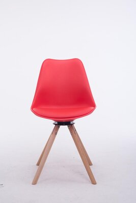 Eetkamerstoel Treyos, Walnoot vierkant rood,natura, Rood