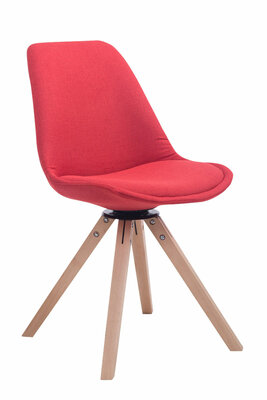 Eetkamerstoel Treyos vierkant frame Stof rood,natura, Rood