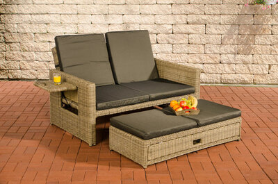 Wicker Loungebank Incini 5mm natura,antraciet,