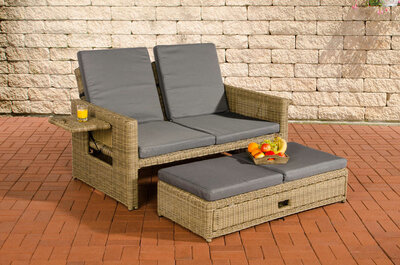 Wicker Loungebank Incini 5mm natura,ijzerachtig grijs,