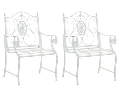 Set van 2 Tuinstoel Panjub met armleuningen wit, Wit
