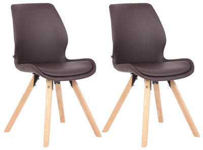 Set van 2 eetkamerstoelen Lanu bruin,Kunstleer, Bruin