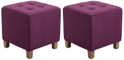 Set van 2 hockers Phoraa purper, Paars