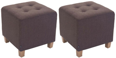 Set van 2 hockers Phoraa bruin, Bruin