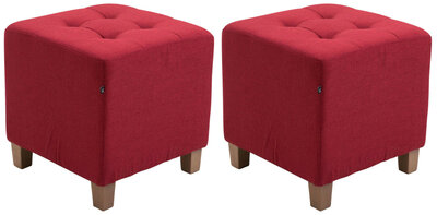 Set van 2 hockers Phoraa rood, Rood