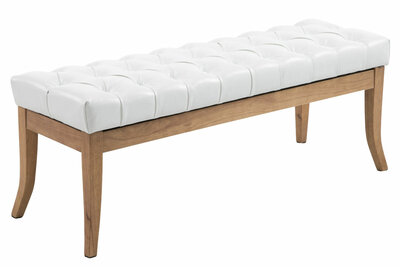 Bank Remsas wit,120 cm, Wit