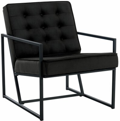 Lounger Ovan Fluweel zwart, Zwart