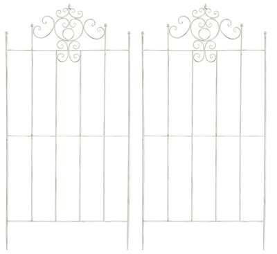 Set van 2 Trellis Pieli 170 x 86 cm antiek/wit, Wit