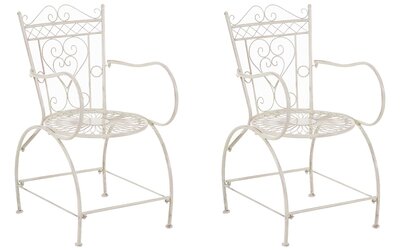 Set van 2 Shaele Tuinstoelen antiek/Creme