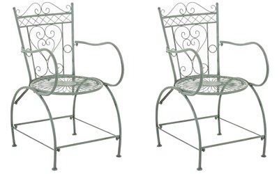 Set van 2 Shaele Tuinstoelen antiek/groen, Groen