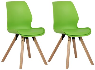 Set van 2 eetkamerstoelen Lanu groen,Kunststof, Groen