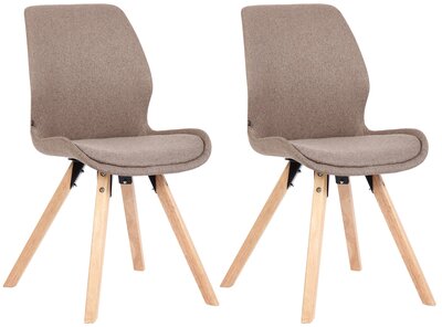 Set van 2 eetkamerstoelen Lanu Taupe,Stof