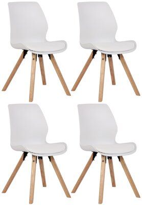 Set van 4 eetkamerstoelen Lanu wit,Kunststof, Wit