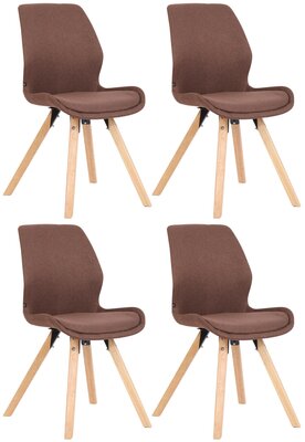Set van 4 eetkamerstoelen Lanu bruin,Stof, Bruin