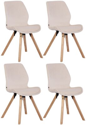 Set van 4 eetkamerstoelen Lanu Creme,Fluweel