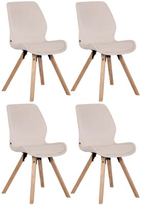 Set van 4 eetkamerstoelen Lanu Creme,Fluweel