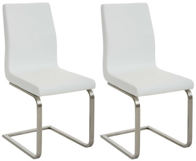 Set van 2 eetkamerstoelen Bolfert wit, Wit