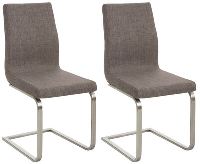 Set van 2 eetkamerstoelen Bolfert Stof grijs, Grijs