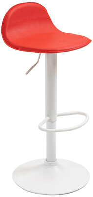 Barkruk Lini - Kunstleer rood,wit, Rood