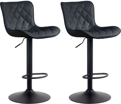 Set van 2 barkrukken Amme zwart,Kunstleer, Zwart