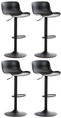 Set van 4 barkrukken Ilmidi Kunststof zwart, Zwart
