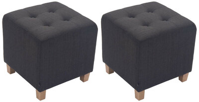 Set van 2 hockers Phoraa donkergrijs, Grijs