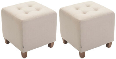 Set van 2 hockers Phoraa Creme